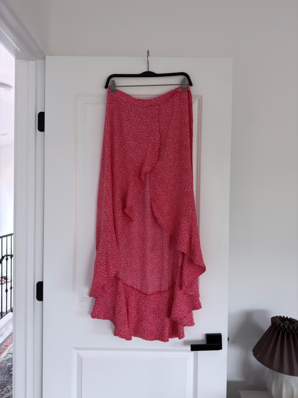 & Other Stories Red Floral Midi Skirt Size 2